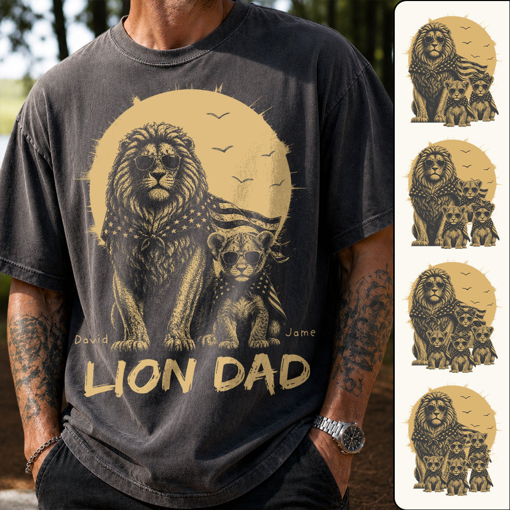 Custom Lion Dad The Man The Myth The Legend Shirt, Gift For Dad L0411 Hv01