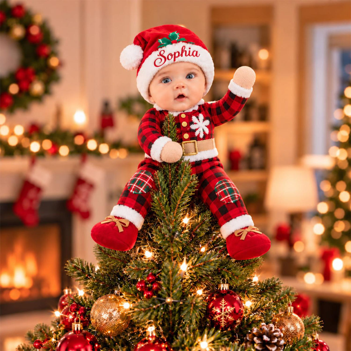 Personalized Baby Photo Squishy Toy, Poseable Plush Doll, Baby’s First Christmas Gift, Funny Gift for Parents T1807 Hv01