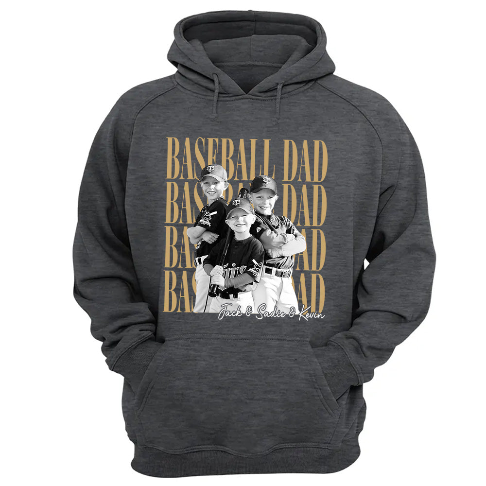 Baseball Dad Shirt, Personalized Photo Shirt for Dad, Custom Baseball Dad Tee, Father’s Day Gift for Baseball Dad Na02 VH01