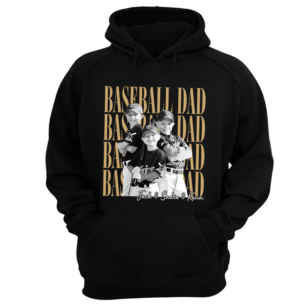 Baseball Dad Shirt, Personalized Photo Shirt for Dad, Custom Baseball Dad Tee, Father’s Day Gift for Baseball Dad Na02 VH01