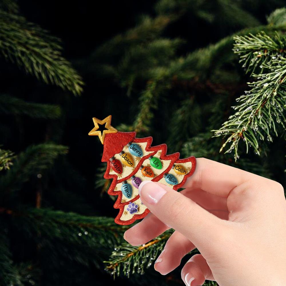 Personalized Family Tree Ornament 2025, Custom Family With Pet Ornament, Large Family Ornament, 2025 Christmas Ornament, Christmas Gifts Nh00