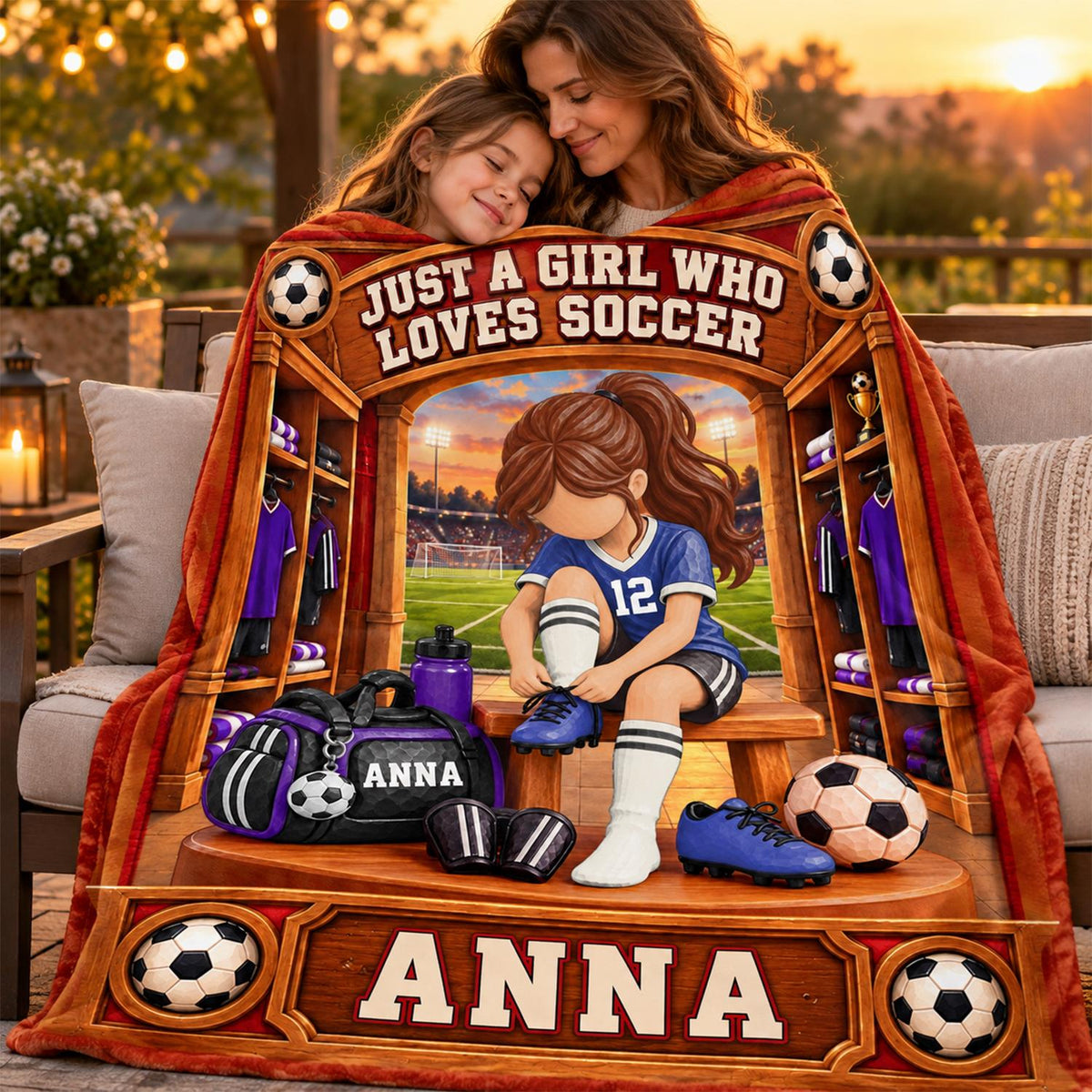 Personalized Soccer Player Blanket, Custom Name Soccer Player Gift Vr2 C2408 Hv01 DH09