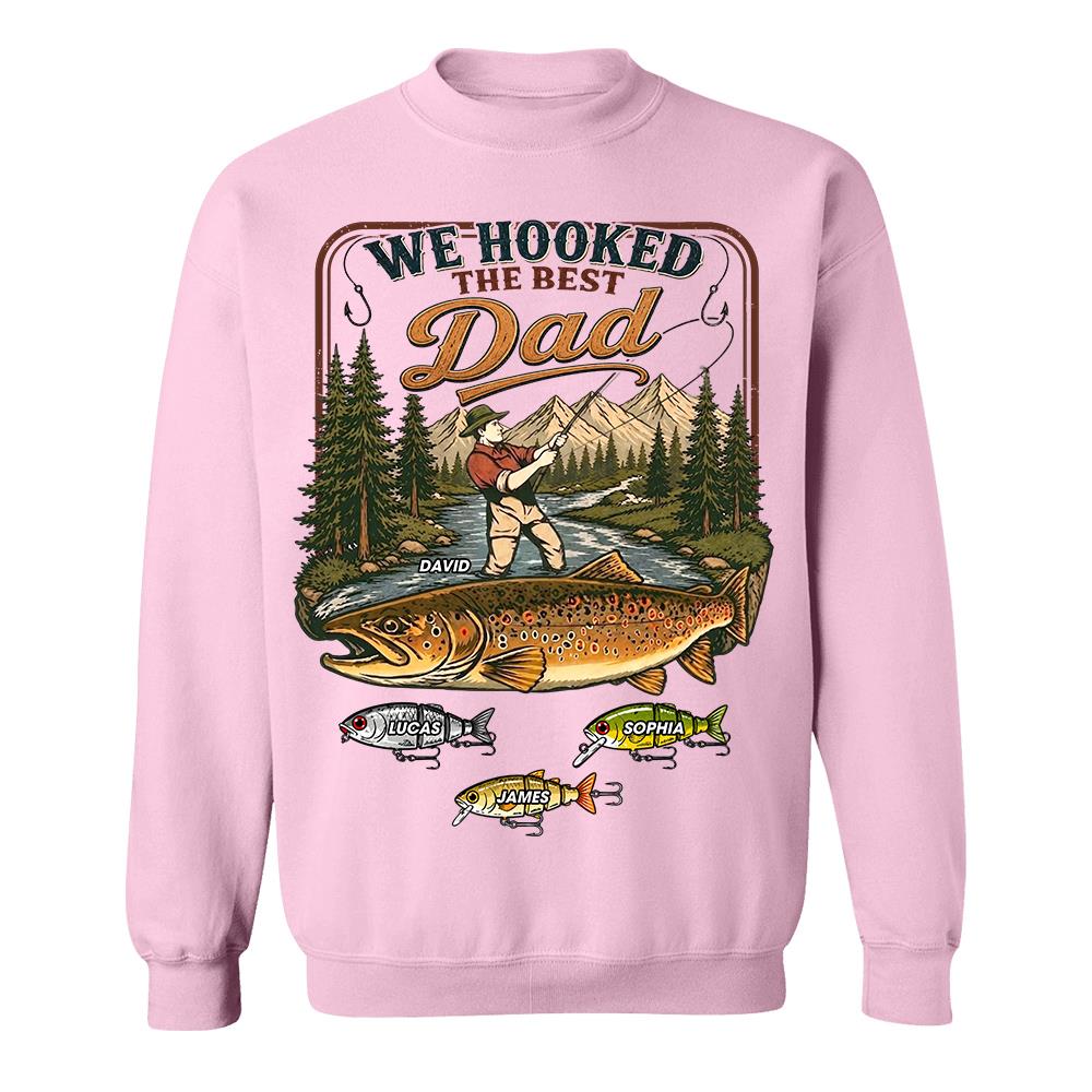 We Hooked The Best Dad, Personalized Fishing Dad Shirt With Custom Kids, Gift For Fishing Fathers Day, Gift For Dad Husband Grandpa MI209 Hv01