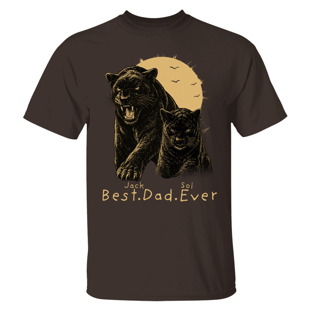 Best Dad Ever - Retro Vintage Panther Dad And Kids Daddy Protector - Personalized Shirt - Cool Father's Day Gift For Dad, Husband T1807 T24