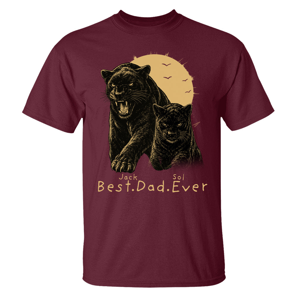 Best Dad Ever - Retro Vintage Panther Dad And Kids Daddy Protector - Personalized Shirt - Cool Father's Day Gift For Dad, Husband T1807 T24