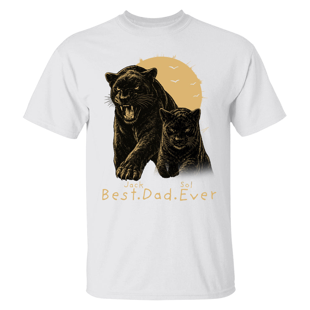 Best Dad Ever - Retro Vintage Panther Dad And Kids Daddy Protector - Personalized Shirt - Cool Father's Day Gift For Dad, Husband T1807 T24