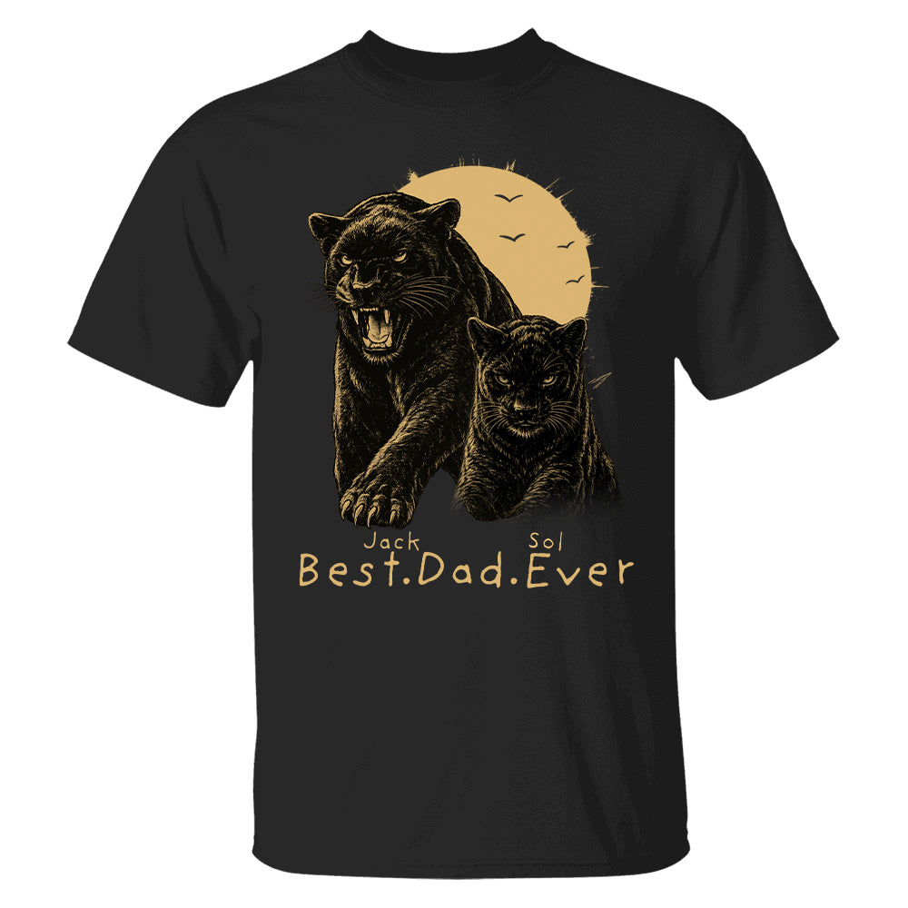 Best Dad Ever - Retro Vintage Panther Dad And Kids Daddy Protector - Personalized Shirt - Cool Father's Day Gift For Dad, Husband T1807 T24