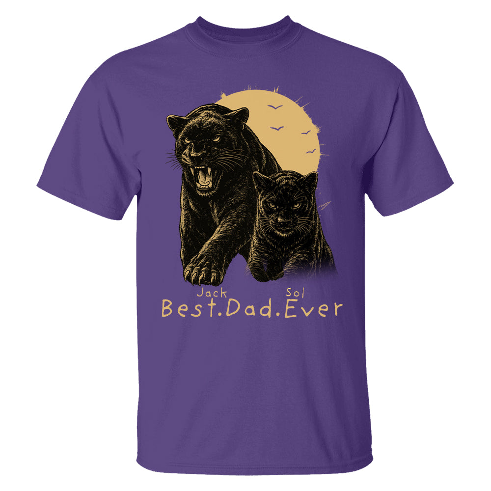 Best Dad Ever - Retro Vintage Panther Dad And Kids Daddy Protector - Personalized Shirt - Cool Father's Day Gift For Dad, Husband T1807 T24