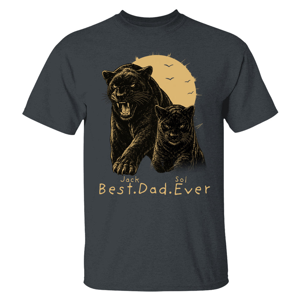 Best Dad Ever - Retro Vintage Panther Dad And Kids Daddy Protector - Personalized Shirt - Cool Father's Day Gift For Dad, Husband T1807 T24