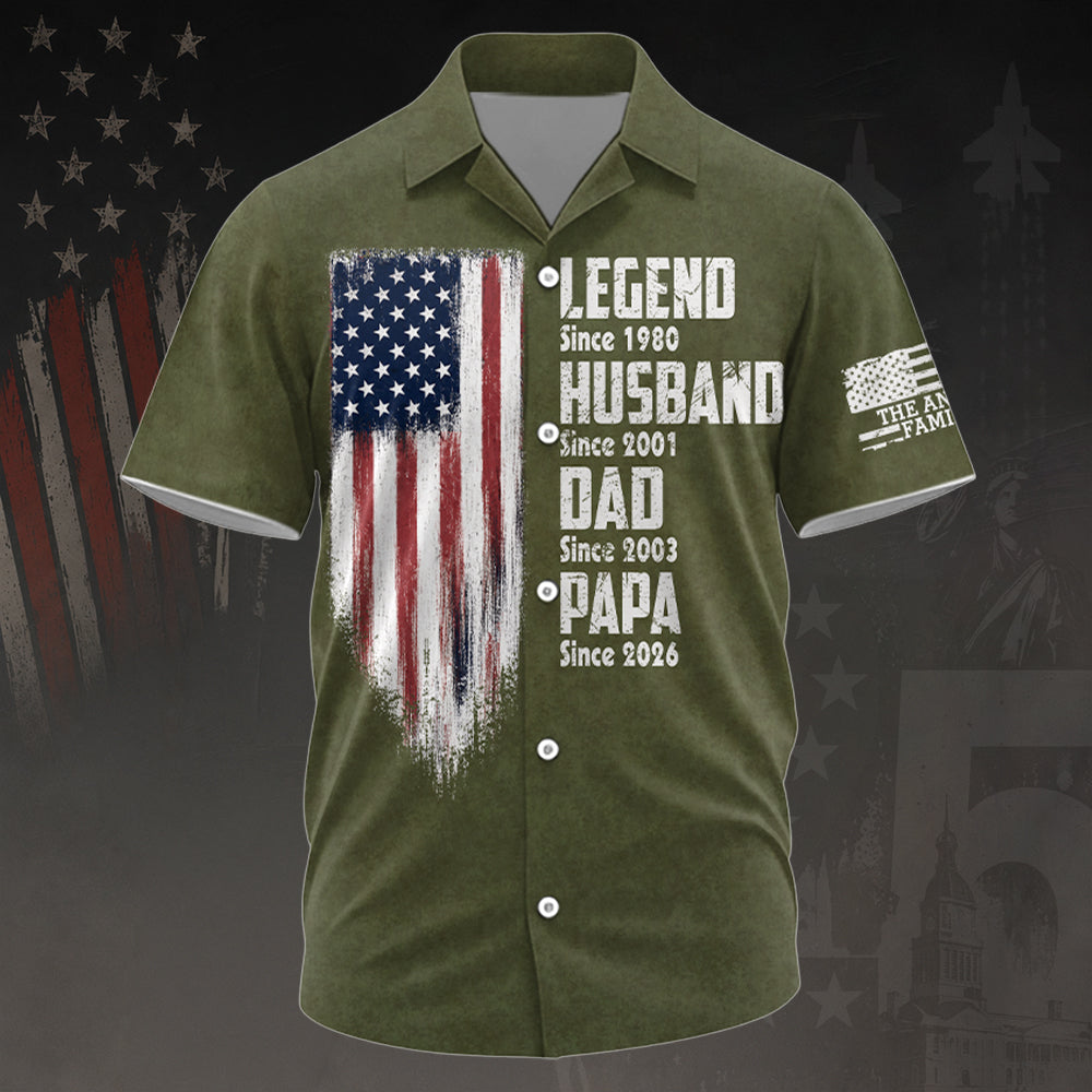 Personalized America 250th Anniversary Father's Day Hawaiian Shirt, Gift For Husband, Dad A2110 Hv01