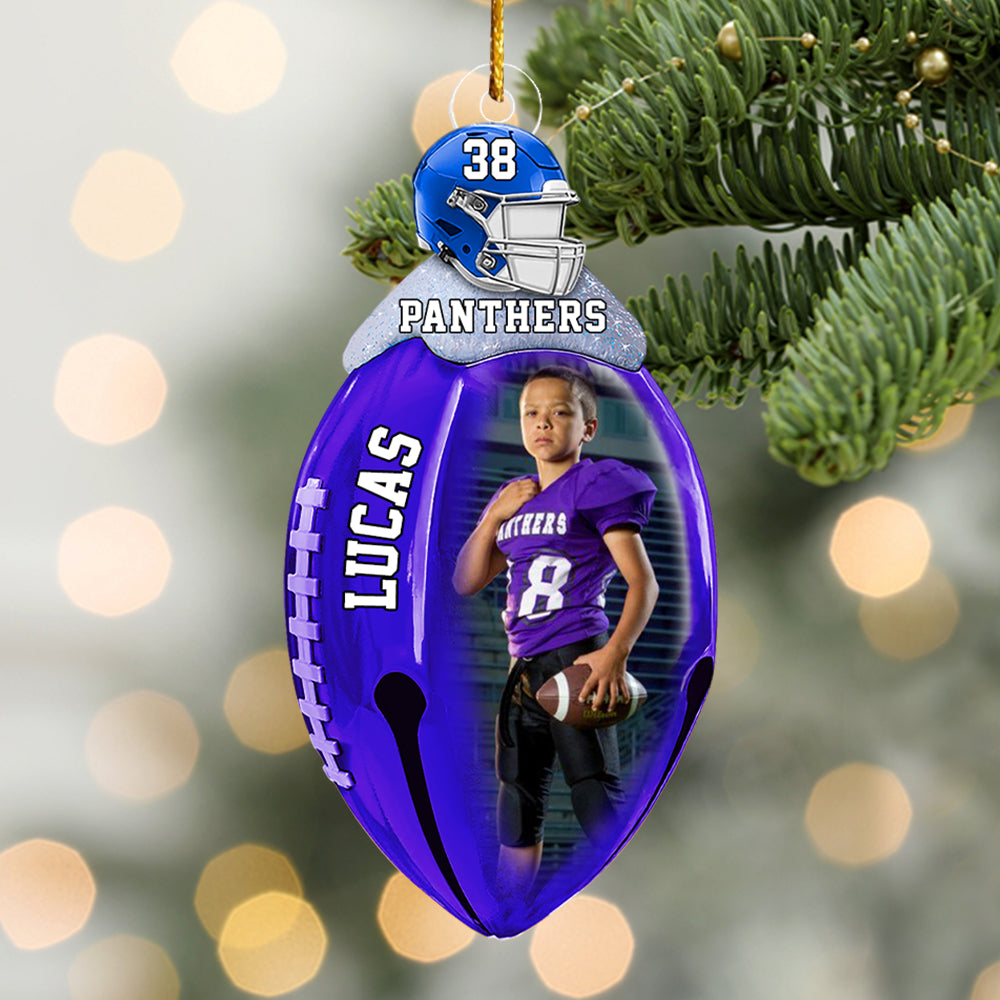 Football Bell Christmas Ornaments - Custom Photo Football Acrylic Ornaments Gift For Football Lovers Tu24 Hv01