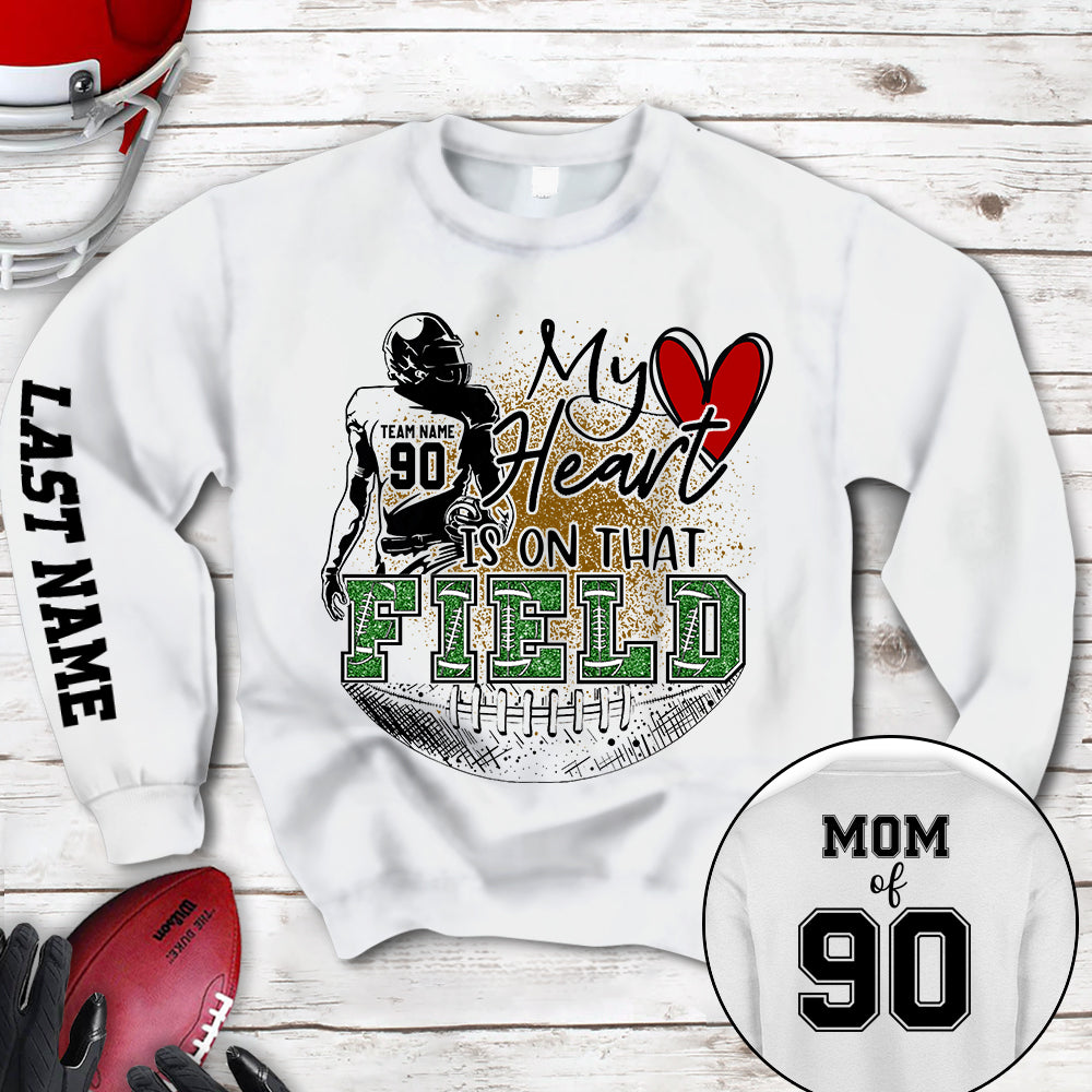 Personalized My Heart Is On That Field Football All Over Print Shirt K1702