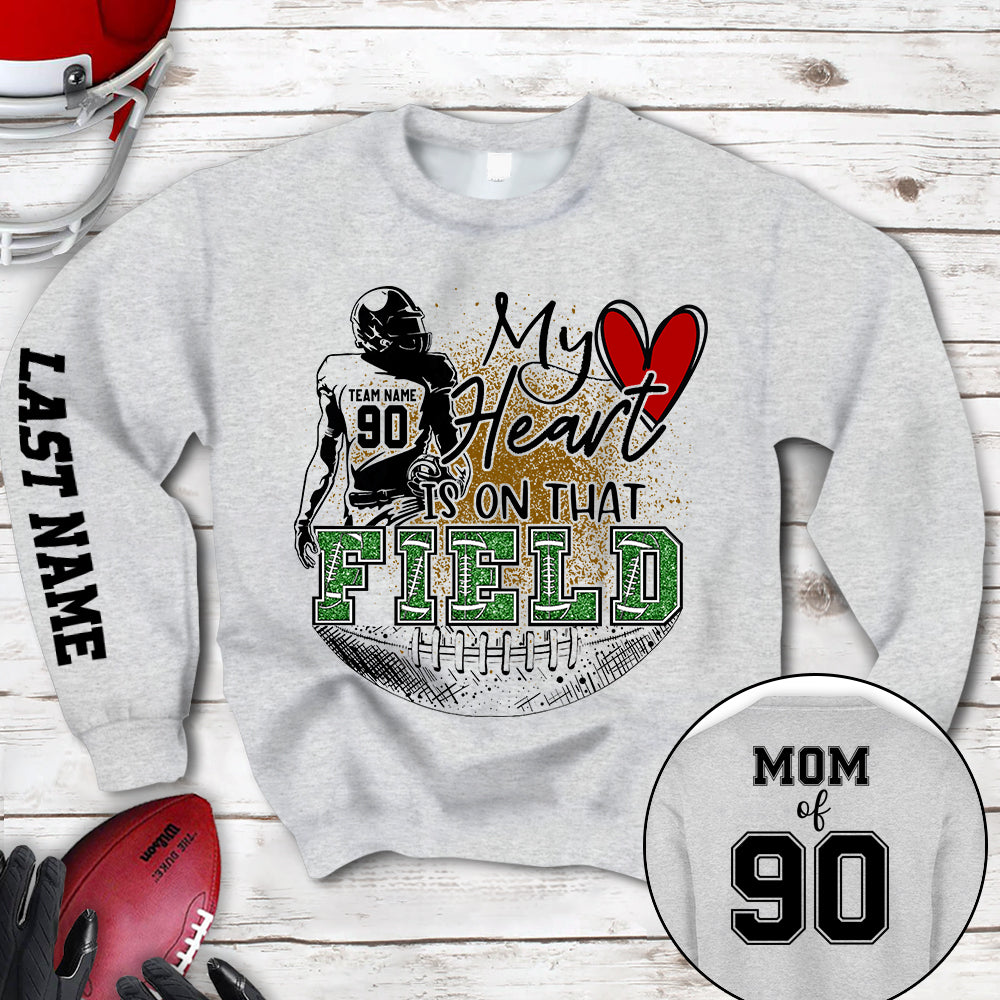 Personalized My Heart Is On That Field Football All Over Print Shirt K1702