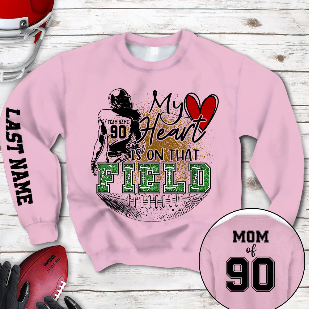 Personalized My Heart Is On That Field Football All Over Print Shirt K1702