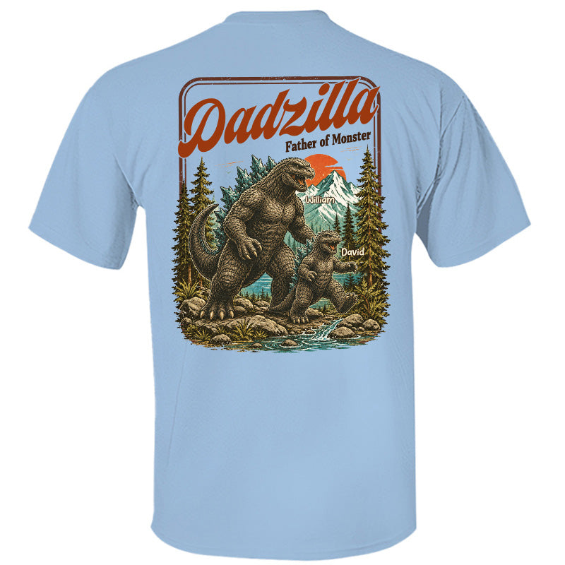 Personalized Dadzilla Father Of Monster T-Shirt Father Day Gifts for Dad Funny Papa Tshirt Cool Daddy Dinosaur Vintage Retro Shirt for Men Pt99