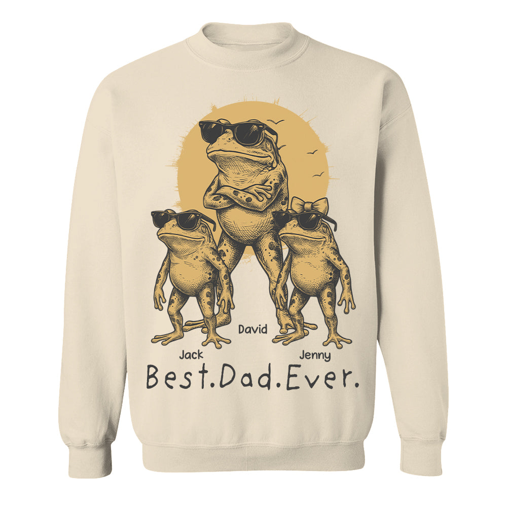 Best Dad Ever Dad Frog, Personalized T-Shirt Father Day, Gifts for Dad Husband, Funny Papa Tshirt Cool Daddy Frog Tee MI209 Hv01