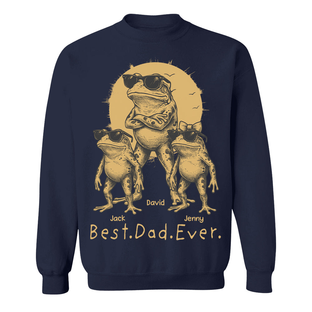 Best Dad Ever Dad Frog, Personalized T-Shirt Father Day, Gifts for Dad Husband, Funny Papa Tshirt Cool Daddy Frog Tee MI209 Hv01