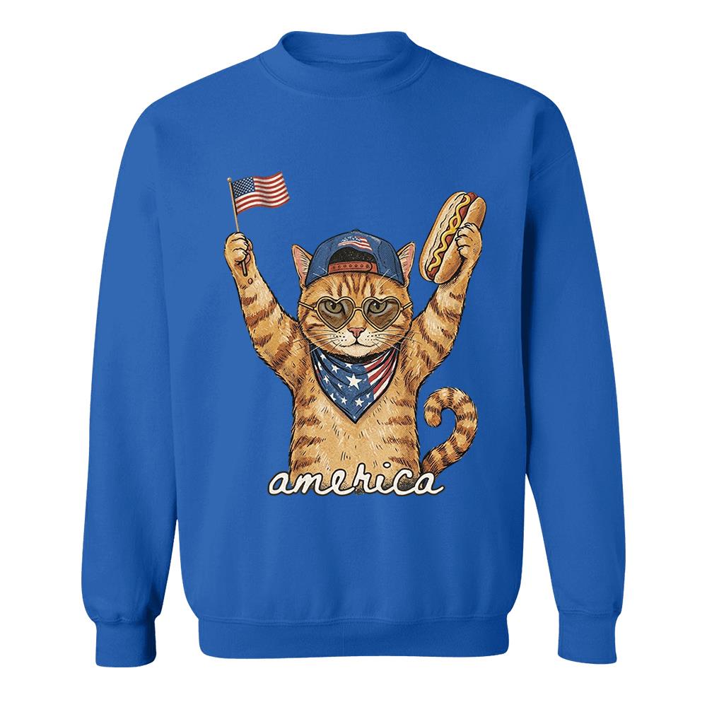 Custom Photo Pet, Patriotic Cat Shirt, Cat Lover Gift, 4th Of July Shirt, America Tee, Independence Day Graphic Nh00