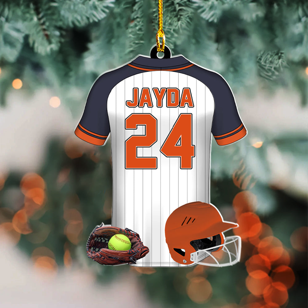 Softball Personalized Acrylic Ornament For Softball Player - Gift For Softball Lovers