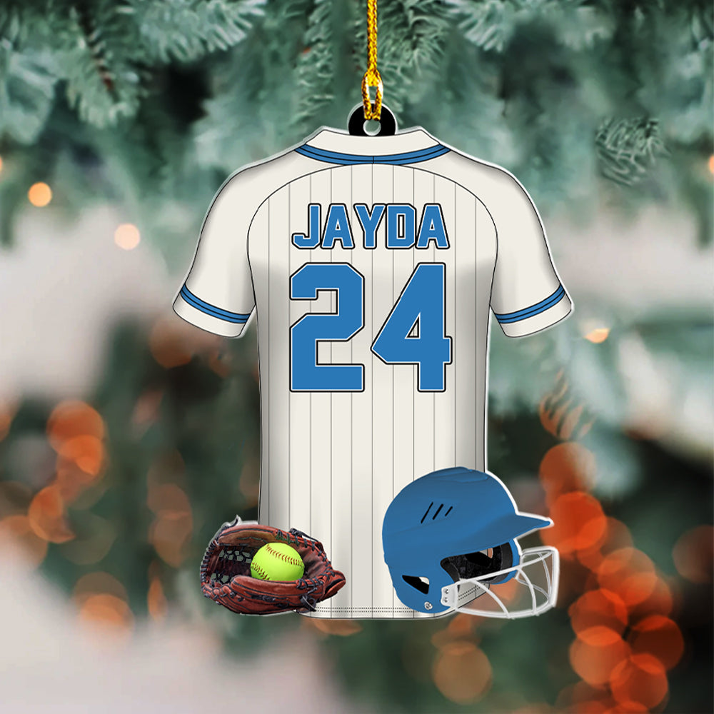 Softball Personalized Acrylic Ornament For Softball Player - Gift For Softball Lovers