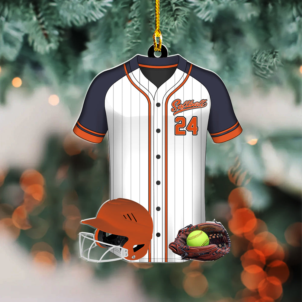 Softball Personalized Acrylic Ornament For Softball Player - Gift For Softball Lovers