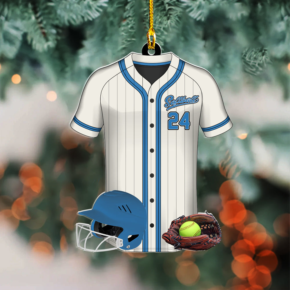 Softball Personalized Acrylic Ornament For Softball Player - Gift For Softball Lovers