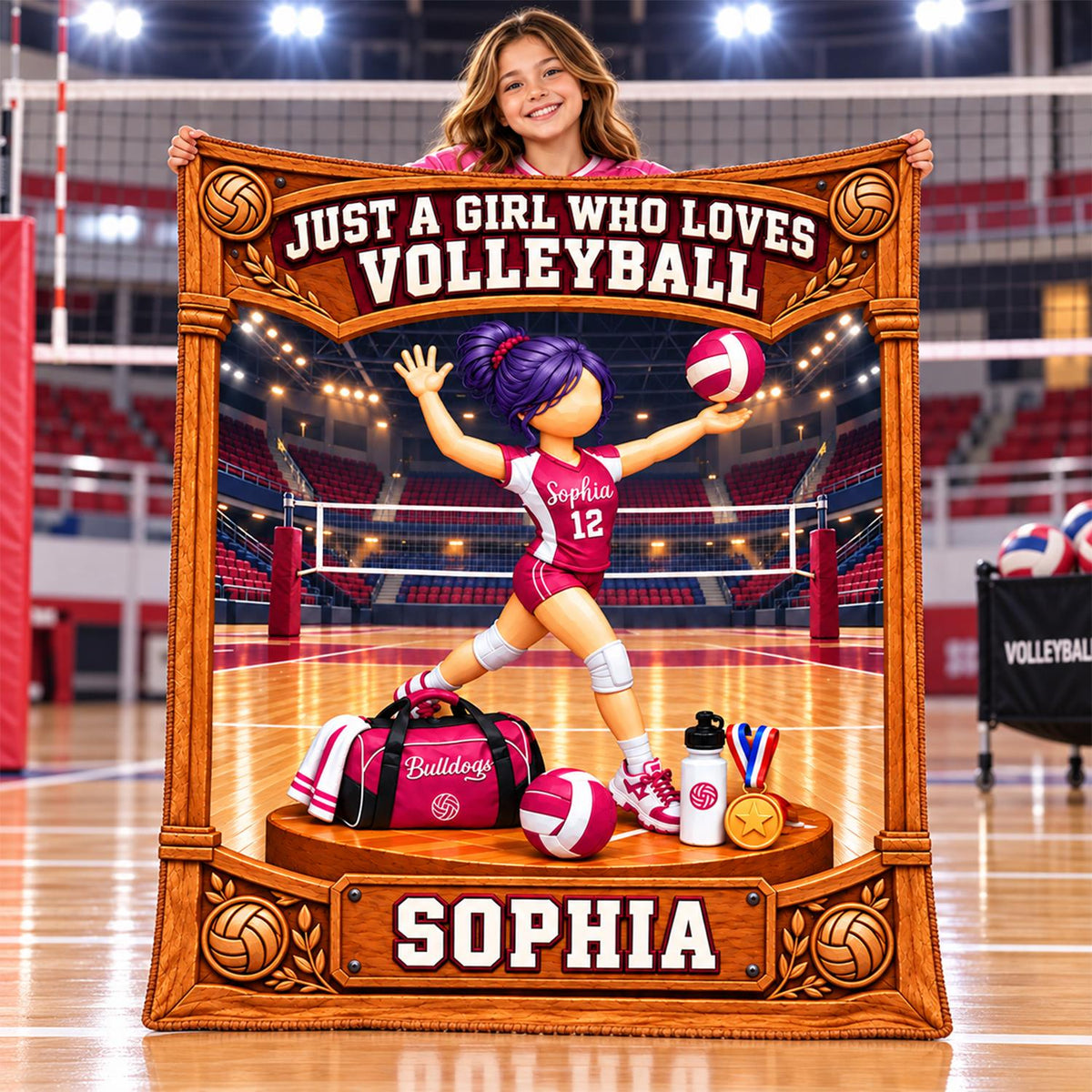 Just A Girl Who Loves Volleyball, Personalized Volleyball Girl Blanket, Custom Player Name Gift, Gift For Volleyball Lovers C2408 Hv01 KL07