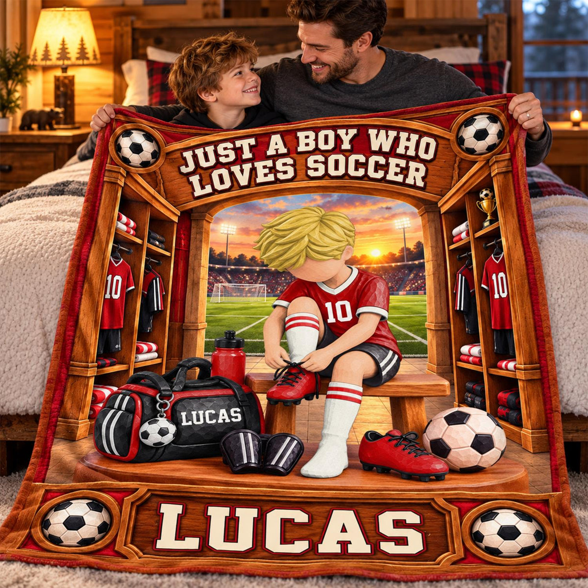 Personalized Soccer Player Blanket, Custom Name Soccer Player Gift Vr1 C2408 Hv01 DH09 