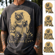Best Dad Ever Dad Raccoon, Personalized T-Shirt Father Day, Gifts for Dad Husband, Funny Papa Tshirt Cool Daddy Raccoon Tee MI209 Hv01