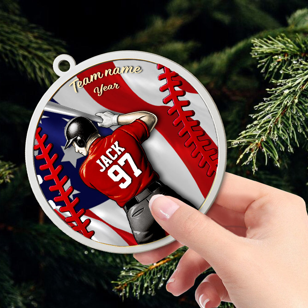Personalized Baseball Sports Ornaments, Custom Baseball Player Ornament, Baseball Fan Gift, Personalized Baseball Player Keepsake, Sports Lovers Gift Pt99