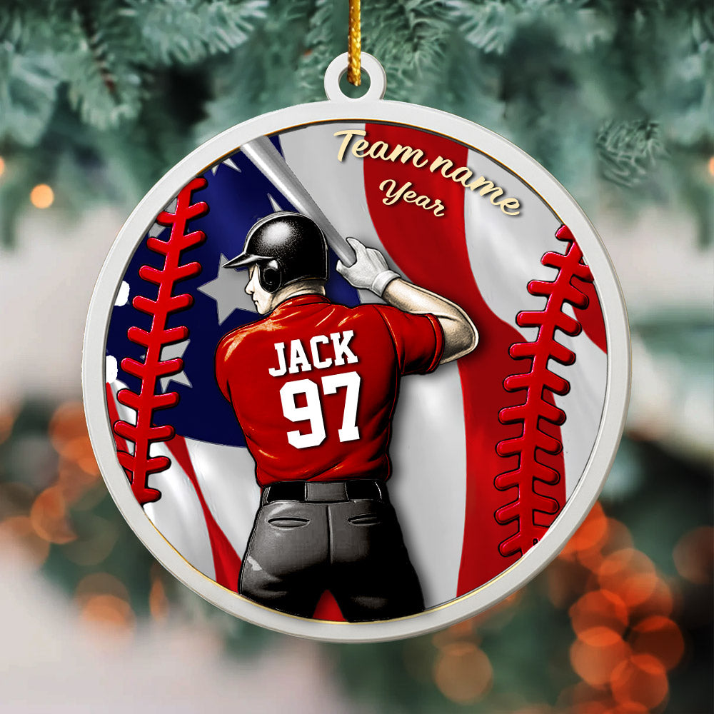 Personalized Baseball Sports Ornaments, Custom Baseball Player Ornament, Baseball Fan Gift, Personalized Baseball Player Keepsake, Sports Lovers Gift Pt99