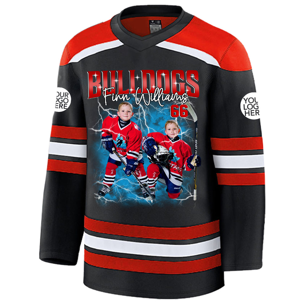 Custom Ice Hockey Player Photo With Unique Style Bootleg Jersey Shirt - Perfect Shirt For Ice Hockey Lovers Tu20