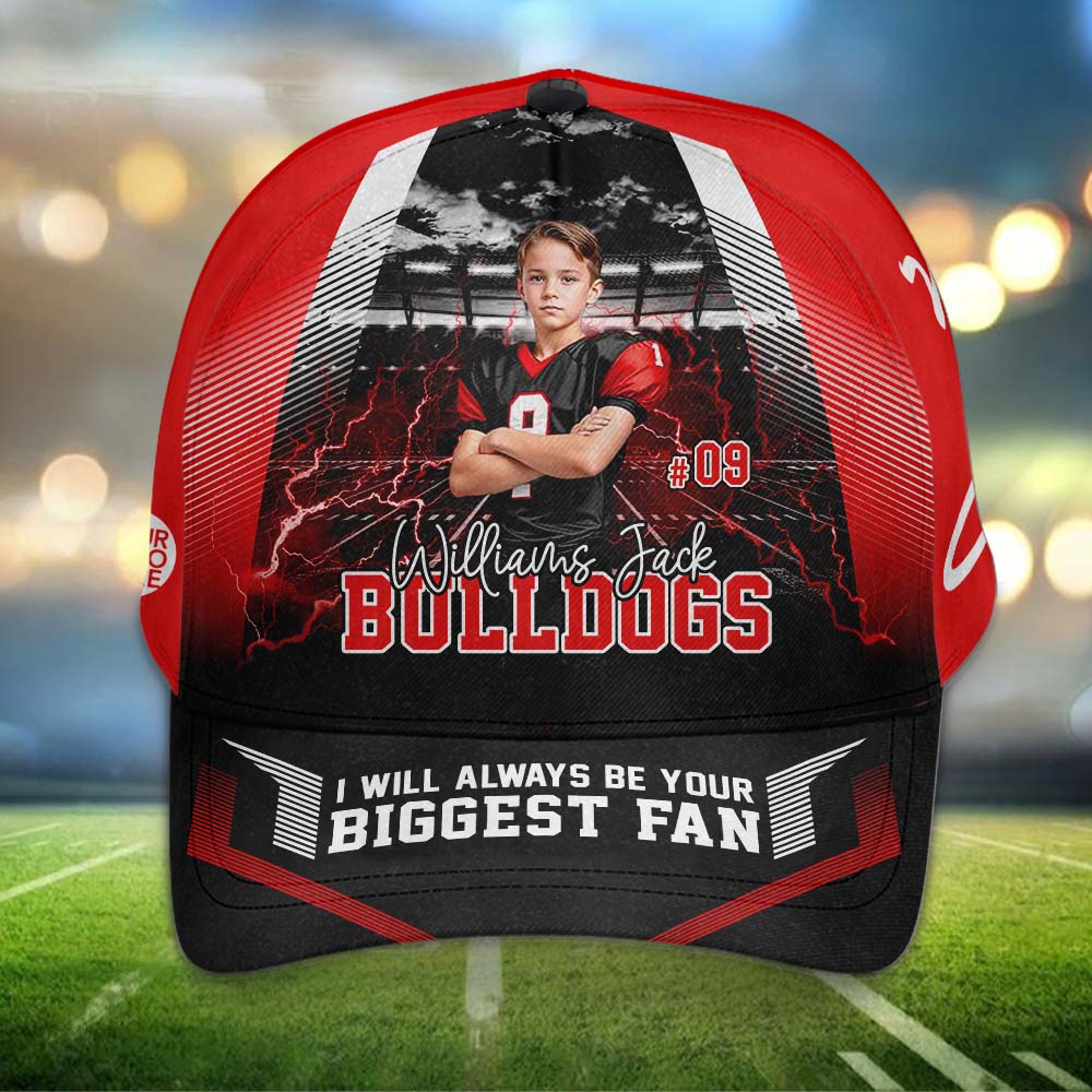 I Will Always Be Your Biggest Fan Personalized Photo Football Cap Gift For Football Family Tu24 Pt99