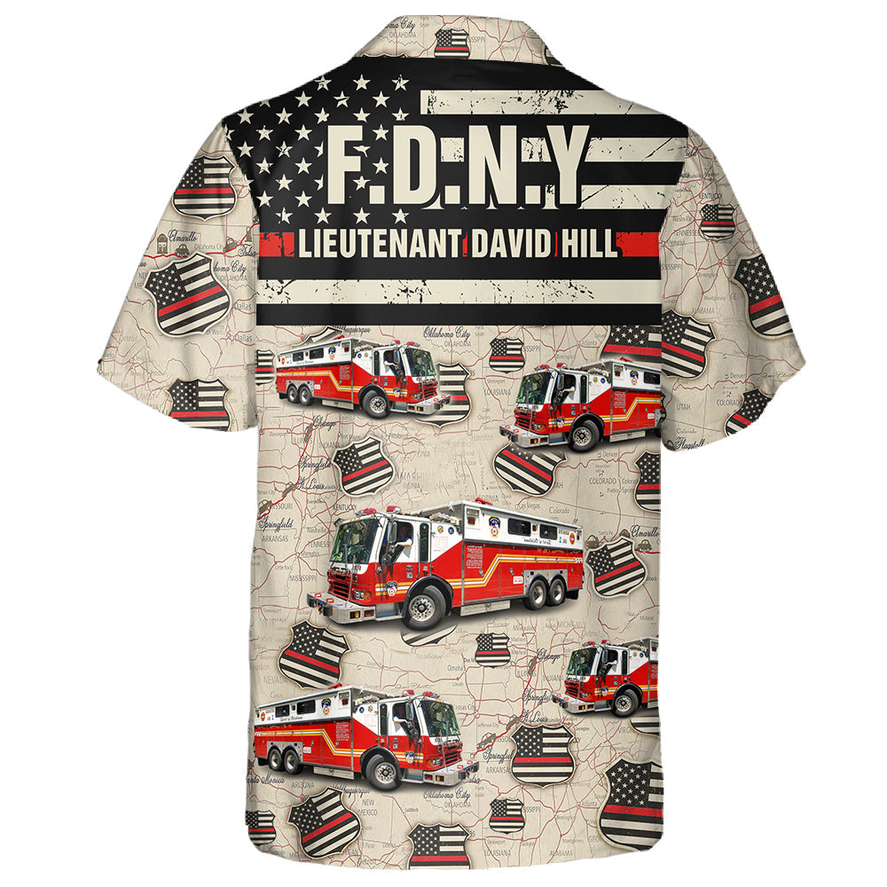 Personalized Firefighter Hawaiian Shirt Custom Photo and Name Hawaiian Firefighter Gifts K1702