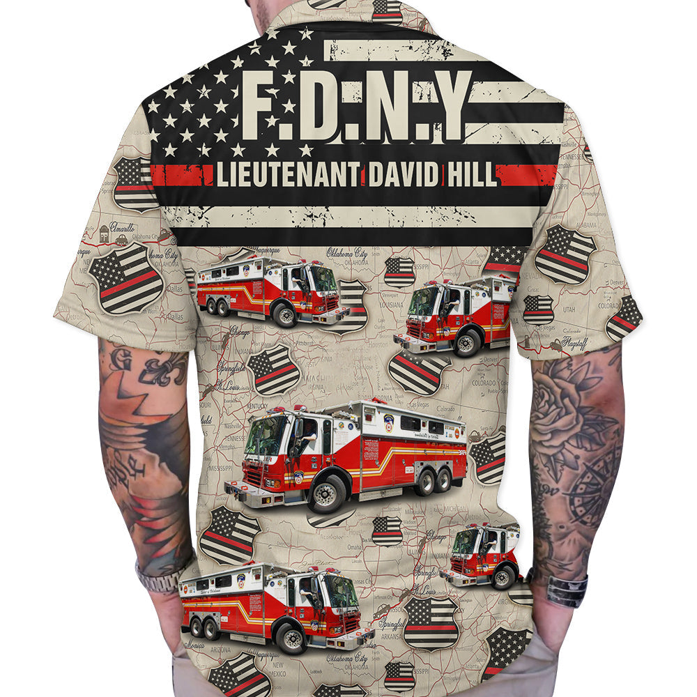 Personalized Firefighter Hawaiian Shirt Custom Photo and Name Hawaiian Firefighter Gifts K1702