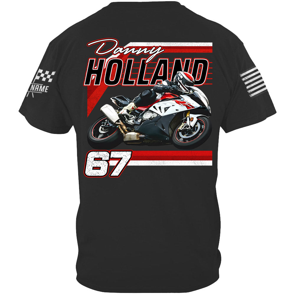 Personalized Motorcycle Racing Shirt, Custom Photo & Name T-shirt A2110 Li29