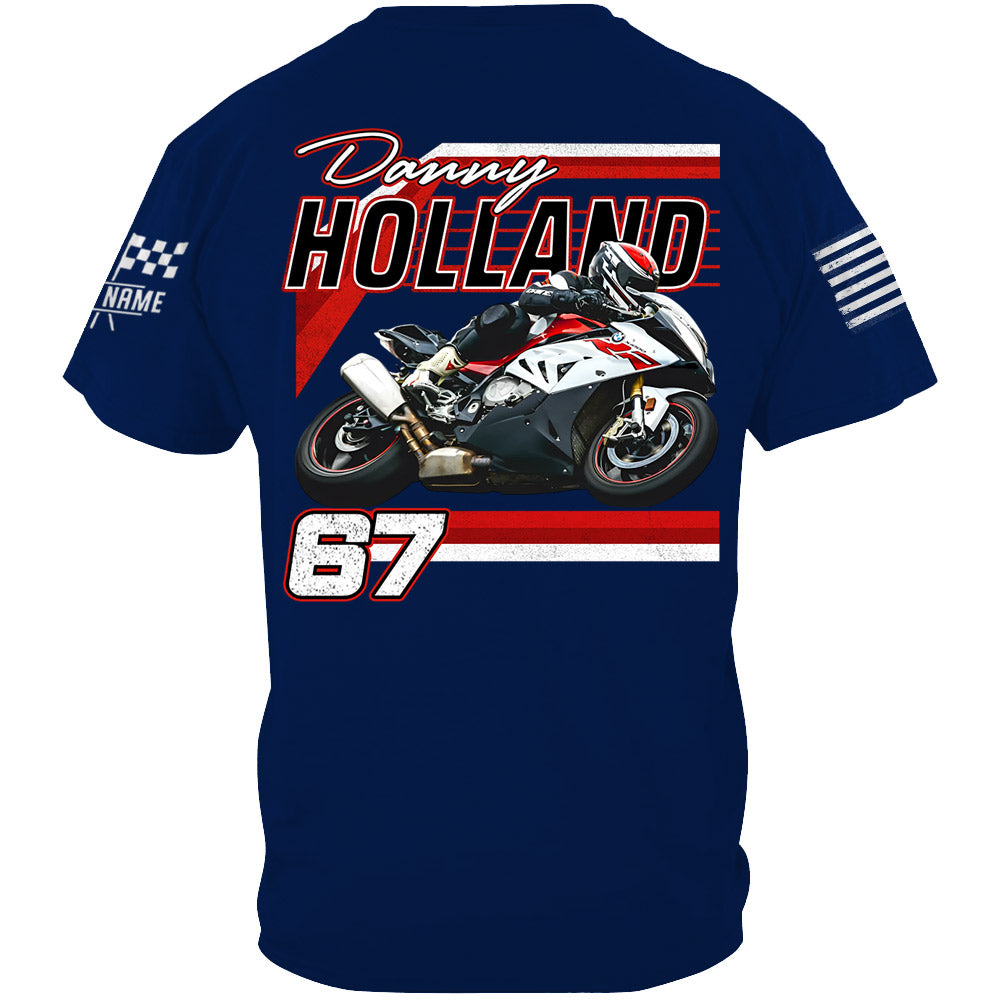 Personalized Motorcycle Racing Shirt, Custom Photo & Name T-shirt A2110 Li29