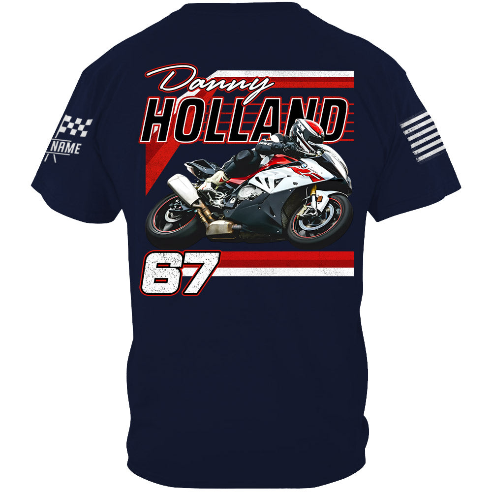 Personalized Motorcycle Racing Shirt, Custom Photo & Name T-shirt A2110 Li29