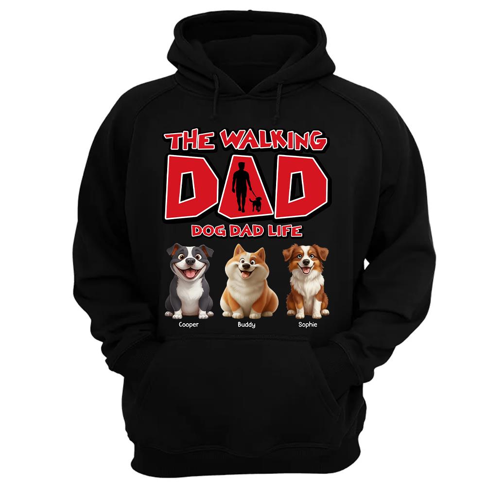 The Walking Dad Shirt,  Personalized Dog Dad Gift, Custom Dog Breed & Names, Funny Gift for Dog Lovers Tu24 Hv01