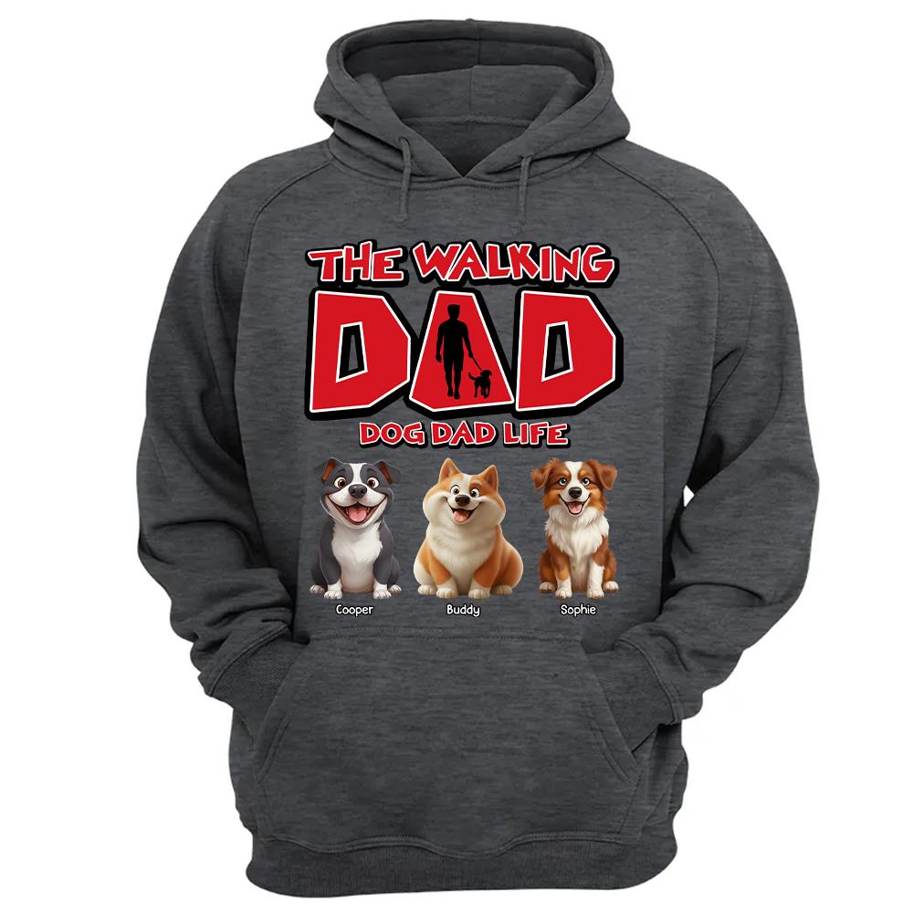 The Walking Dad Shirt,  Personalized Dog Dad Gift, Custom Dog Breed & Names, Funny Gift for Dog Lovers Tu24 Hv01