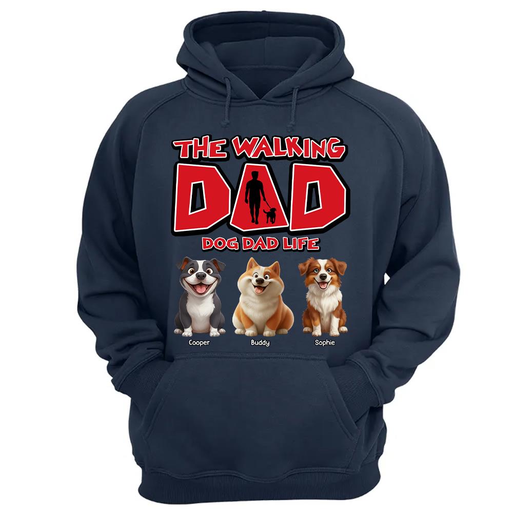 The Walking Dad Shirt,  Personalized Dog Dad Gift, Custom Dog Breed & Names, Funny Gift for Dog Lovers Tu24 Hv01