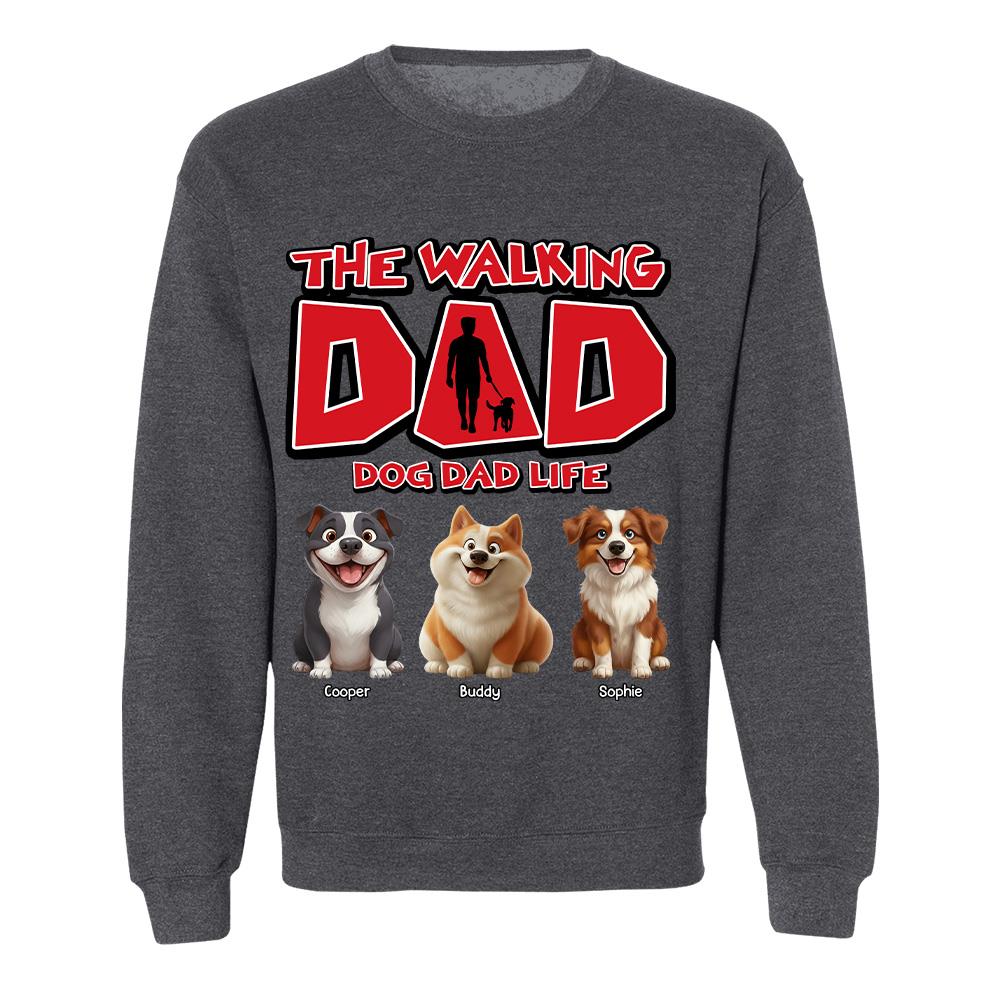 The Walking Dad Shirt,  Personalized Dog Dad Gift, Custom Dog Breed & Names, Funny Gift for Dog Lovers Tu24 Hv01