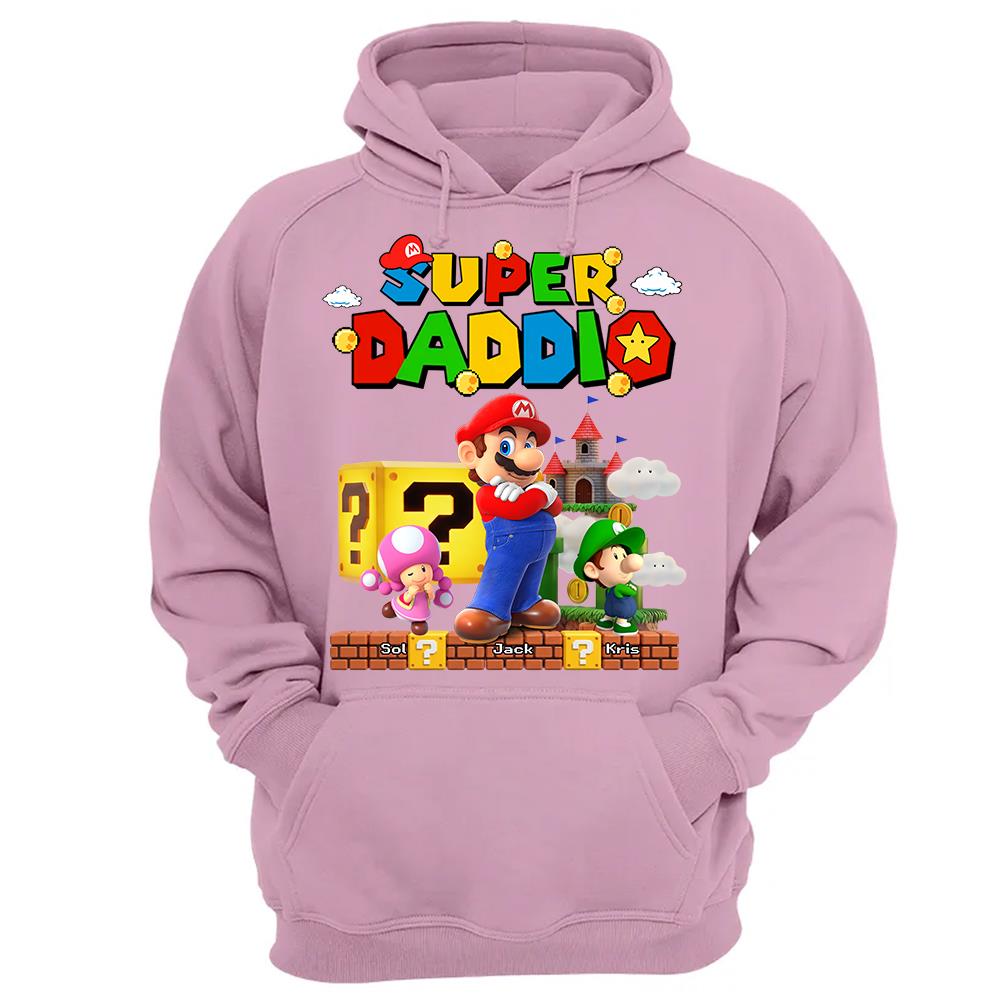 Best Dad Ever Super Daddio, Personalized Daddio Shirt Custom Kids Name, Gift For Dad, Gift For Father's Day Vr2 MI209 Hv01