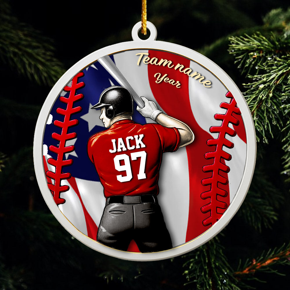 Personalized Baseball Sports Ornaments, Custom Baseball Player Ornament, Baseball Fan Gift, Personalized Baseball Player Keepsake, Sports Lovers Gift Pt99