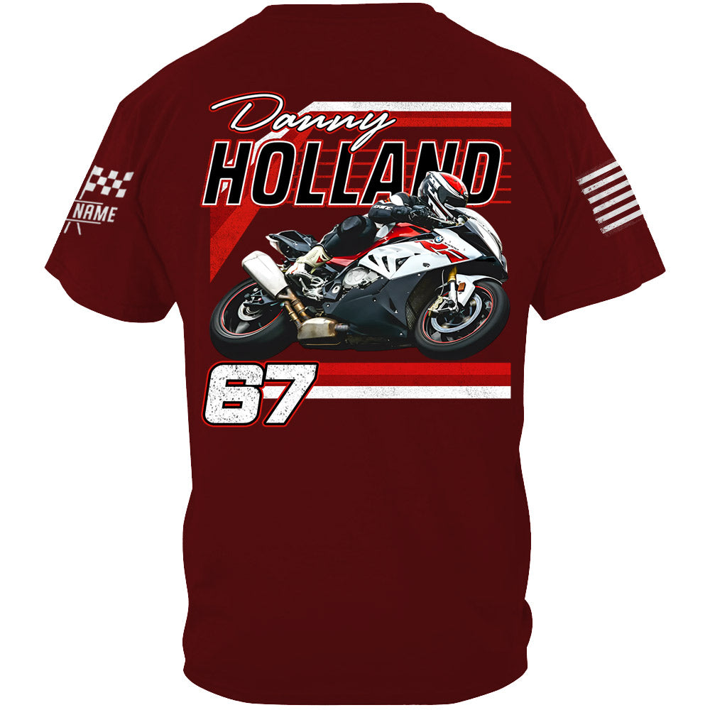Personalized Motorcycle Racing Shirt, Custom Photo & Name T-shirt A2110 Li29