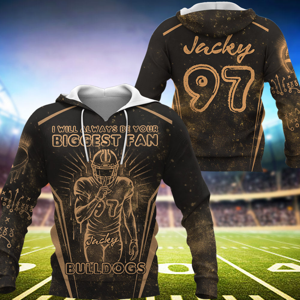 I Will Always Be Your Biggest fan Persionalized Custom Bleach Style Football Player Football Shirt Gift For Football Family Tu24 Pt99