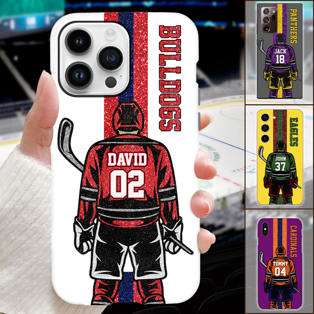 Personalized Custom Clipart Phone Case For Ice Hockey Family Lovers Tu24