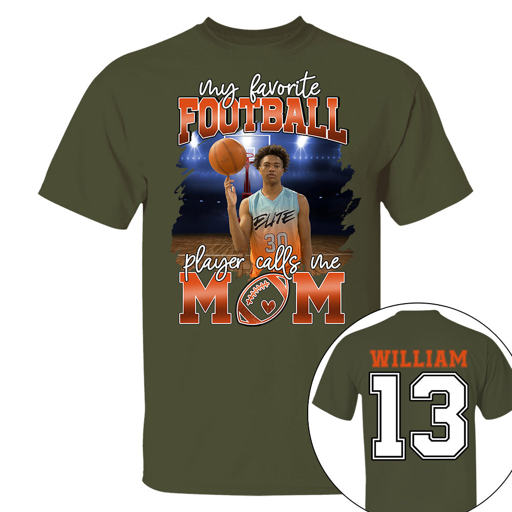 My Favorite Basketball Player Calls Me Mom Personalized Basketball Shirt Gift Basketball Mom Basketball Dad GameDay Nh00