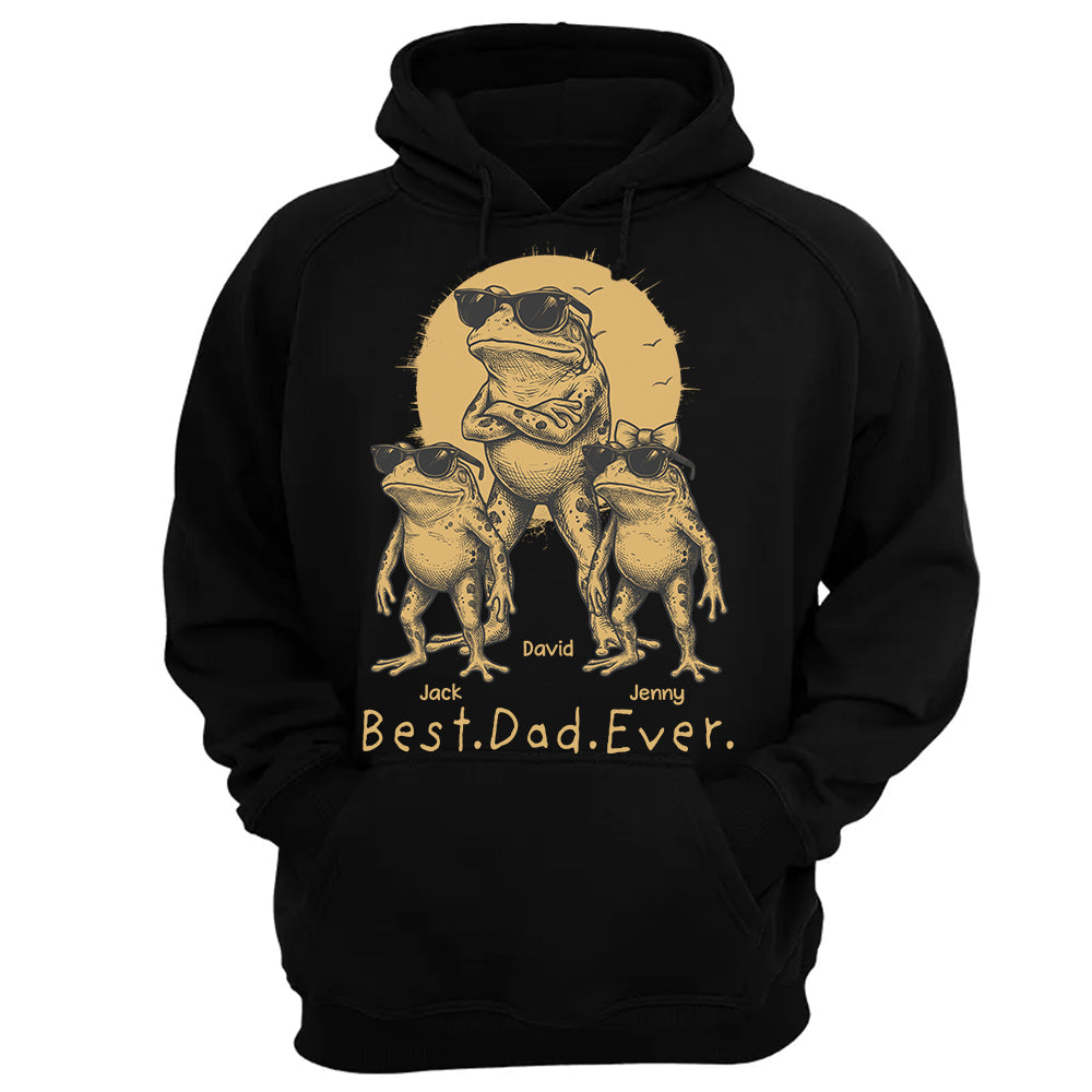 Best Dad Ever Dad Frog, Personalized T-Shirt Father Day, Gifts for Dad Husband, Funny Papa Tshirt Cool Daddy Frog Tee MI209 Hv01