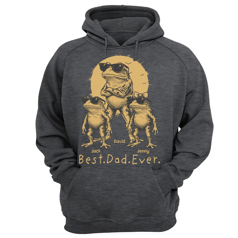 Best Dad Ever Dad Frog, Personalized T-Shirt Father Day, Gifts for Dad Husband, Funny Papa Tshirt Cool Daddy Frog Tee MI209 Hv01